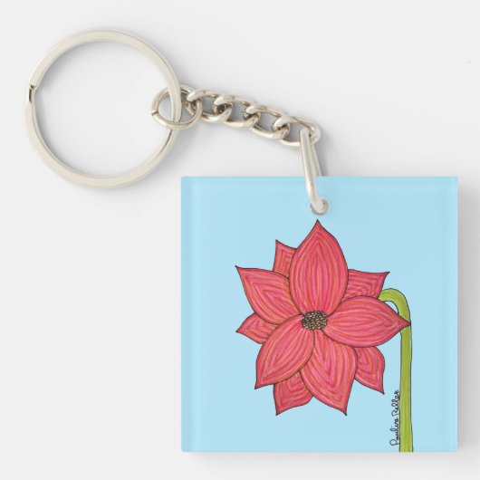 Red Star Flower Sleutelhanger (voorkant)
