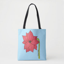 Red Star Flower Tote Bag