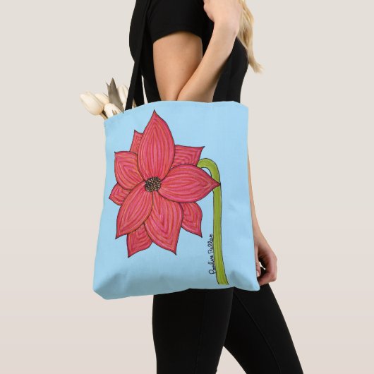 Red Star Flower Tote Bag (Dichtbij)