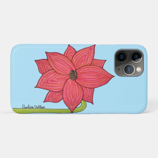 Red Star Flower with Blue background Case-Mate iPhone Case (Achterkant (horizontaal))