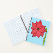 Red Star Flower with Blue background Notitieboek (Binnen)