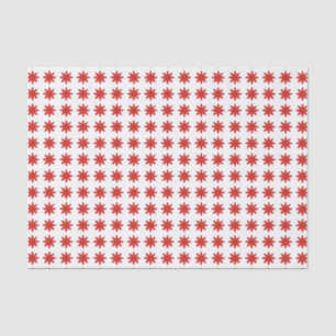 Red Star Flowers op White Pattern Tissuepapier