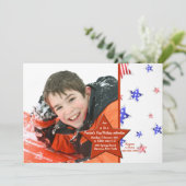 Red Star foto uitnodiging (Staand voorkant)