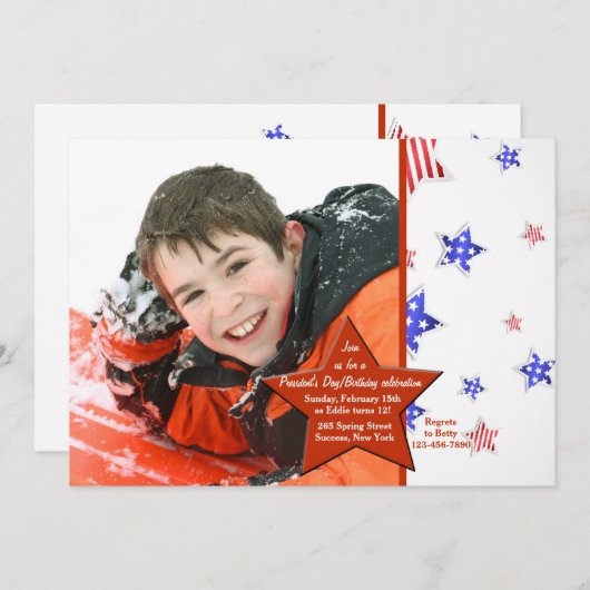 Red Star foto uitnodiging (Voorkant / Achterkant)