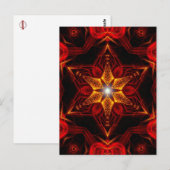 Red Star Fractal Art Briefkaart (Voorkant / Achterkant)