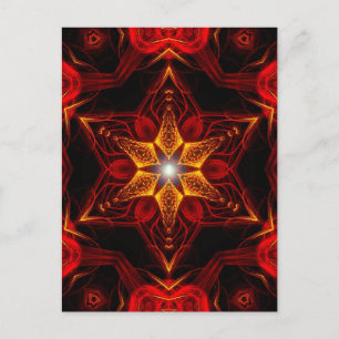 Red Star Fractal Art Briefkaart