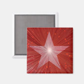 Red Star fridge magneet vierkant (Voorkant / Achterkant)