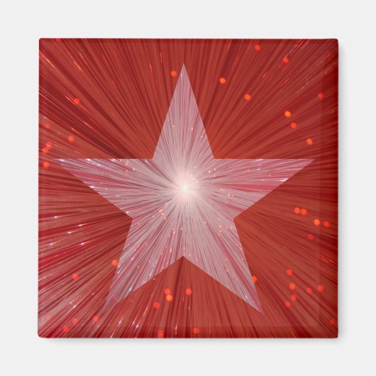 Red Star fridge magneet vierkant (Voorkant)