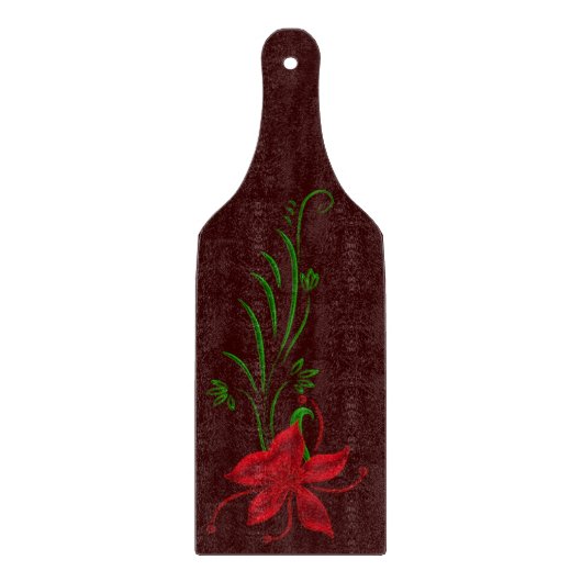 Red Star Gazer Lily Cutting Board Snijplank (Voorkant)