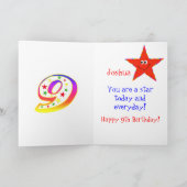 Red Star Happy 9th Birthday-kaart Kaart (Binnen)