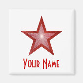 Red Star 'Jouw naam' koelkast magneet wit (Voorkant)