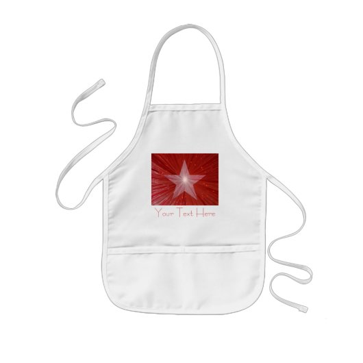 Red Star 'Jouw tekst' kinder apron Schort (Voorkant)