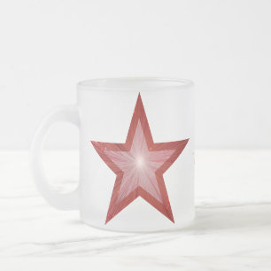 Red Star 'Jouw tekst' met twee tinten mok wit