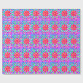 Red Star Kaleidoscope Boho Gift Wrapping Paper Cadeaupapier (Vlak)