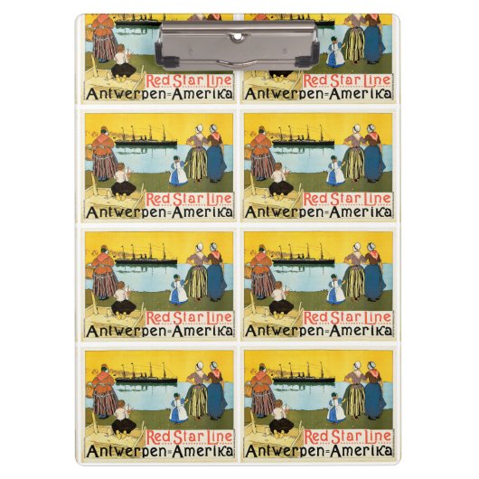 Red Star Line ~ Antwerpen-Amerika Klembord (Voorkant)