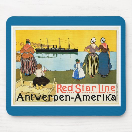 Red Star Line ~ Antwerpen-Amerika Muismat (Voorkant)
