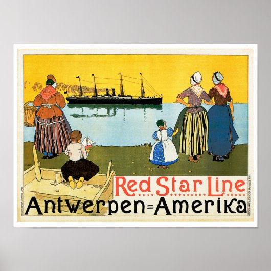 Red Star Line ~ Antwerpen-Amerika Poster (Voorkant)