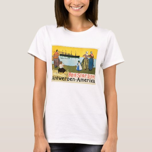 Red Star Line ~ Antwerpen-Amerika T-shirt (Voorkant)