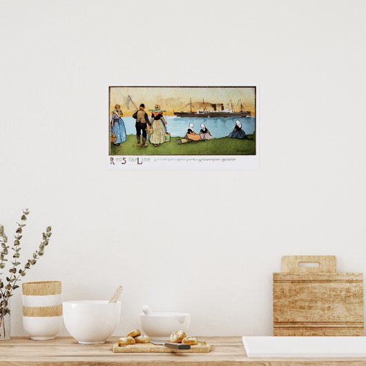 Red Star Line Antwerpen New York Boston Poster (Keuken)