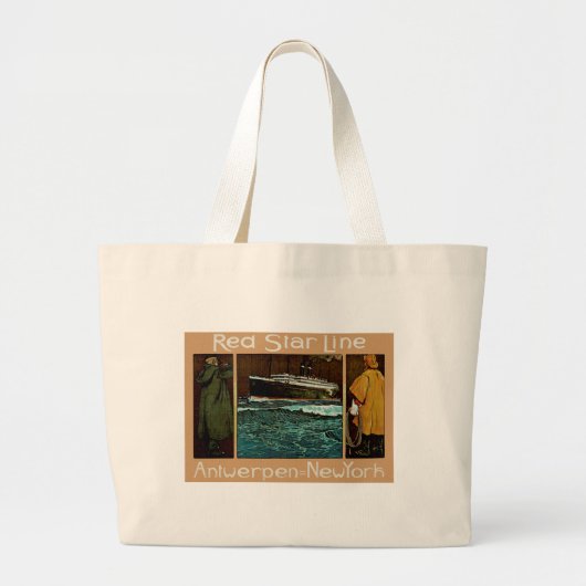 Red Star Line ~ Antwerpen-New York Grote Tote Bag (Voorkant)