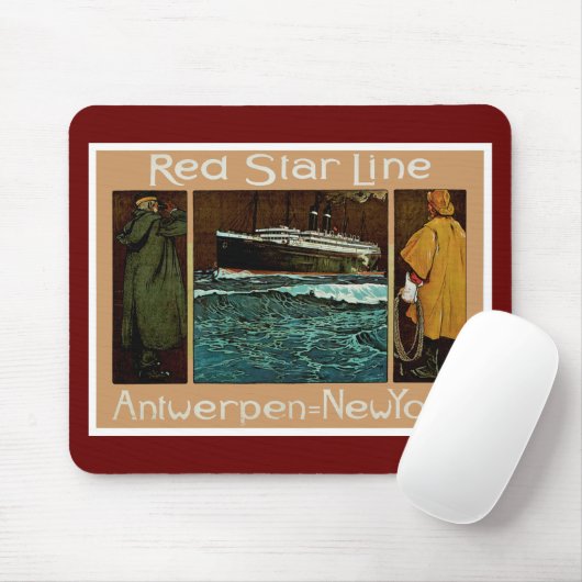 Red Star Line ~ Antwerpen-New York Muismat (Met muis)