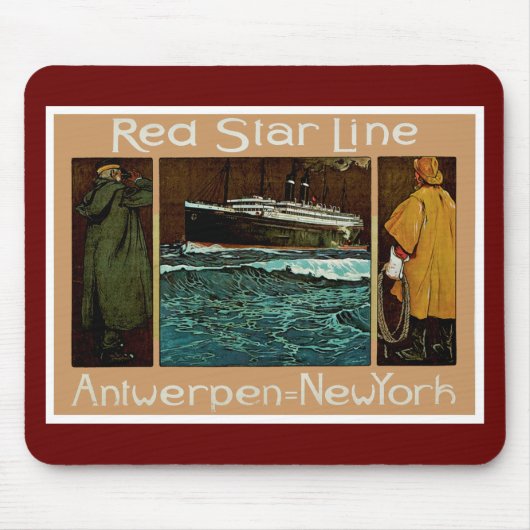 Red Star Line ~ Antwerpen-New York Muismat (Voorkant)