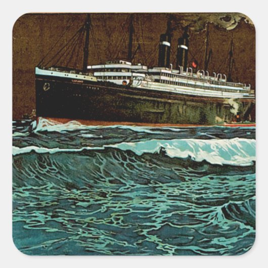 Red Star Line ~ Antwerpen-New York Vierkante Sticker (Voorkant)