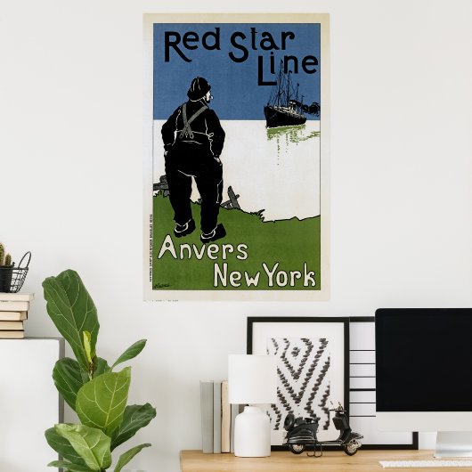 Red Star Line ~ Anvers-New York Poster (Thuiskantoor)