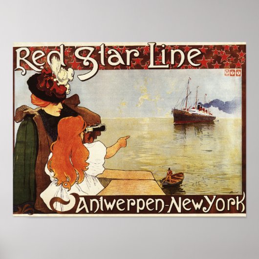 Red Star Line Cruises naar New York Promo Poster (Voorkant)