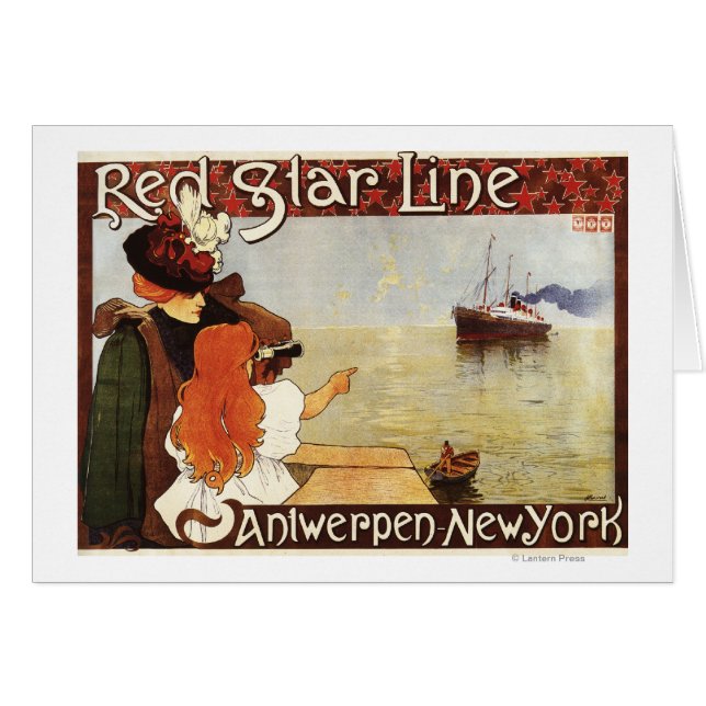 Red Star Line Cruises naar New York Promo Poster (Voorkant Horizontaal)