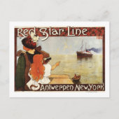 Red Star Line Cruises naar New York Promo Poster Briefkaart (Voorkant)