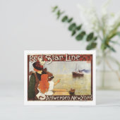 Red Star Line Cruises naar New York Promo Poster Briefkaart (Staand voorkant)
