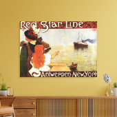 Red Star Line Cruises naar New York Promo Poster Canvas Afdruk (Insitu (Woonkamer))