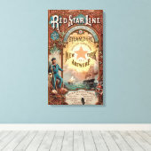 Red Star Line New York Antwerpen Stoomschip Canvas Afdruk (Insitu (Houten vloer))
