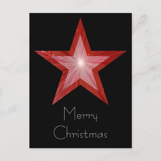 Red Star 'Merry Kerstmis' briefkaart zwart (Voorkant)