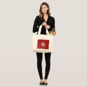 Red Star 'Merry Kerstmis' jumbo canvas tas (Voorkant (model))