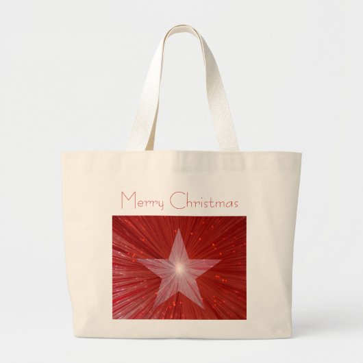 Red Star 'Merry Kerstmis' jumbo canvas tas (Voorkant)