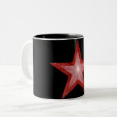 Red Star met twee tongen zwarte mok (Voorkant links)