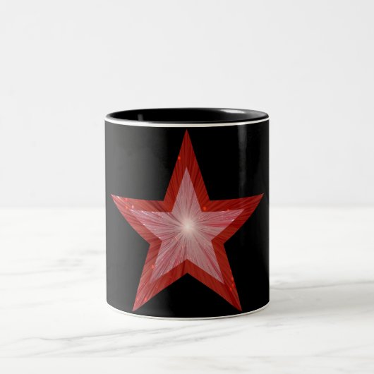 Red Star met twee tongen zwarte mok (Center)