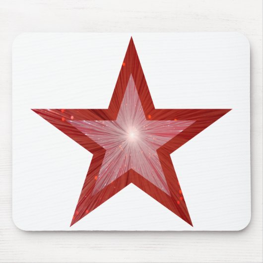 Red Star mousepad white Muismat (Voorkant)