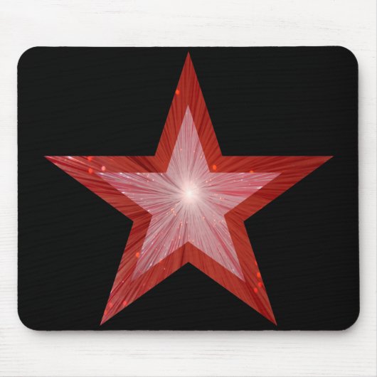 Red Star mousepad zwart Muismat (Voorkant)