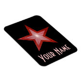 Red Star 'Name' flexibele magneet zwart (Rechterzijde)