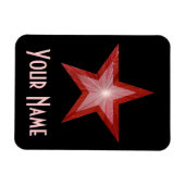 Red Star 'Name' flexibele magneet zwart (Horizontaal)