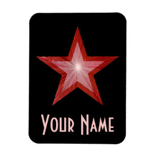 Red Star 'Name' flexibele magneet zwart