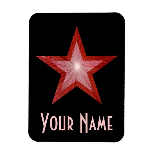 Red Star 'Name' flexibele magneet zwart (Verticaal)