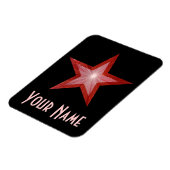 Red Star 'Name' flexibele magneet zwart (Linkerzijde)
