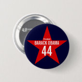 RED STAR OBAMA RONDE BUTTON 5,7 CM (Voorkant /achterkant)