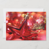 Red Star Ornament Business Bedankt voor Kerstmis Feestdagenkaart (Voorkant)