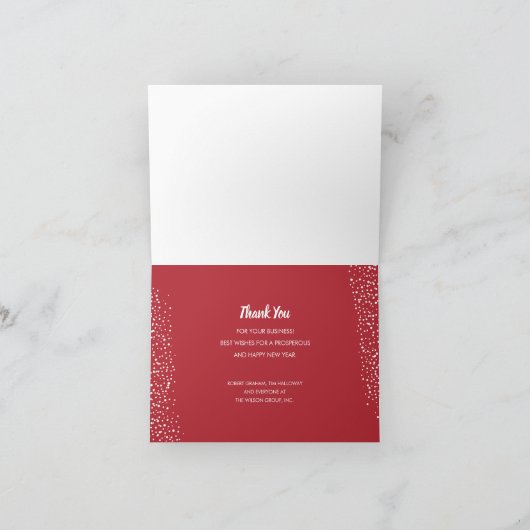 Red Star Ornament Business Dank u gevouwen Feestdagen Kaart (Binnen)
