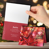 Red Star Ornament Business Dank u gevouwen Feestdagen Kaart